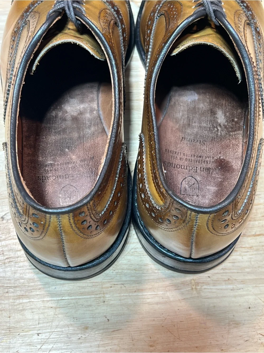 Allen Edmonds Strand Men’s Brogue Cap Toe Oxfords With Patinas Sz 8.5 2E 🇺🇸